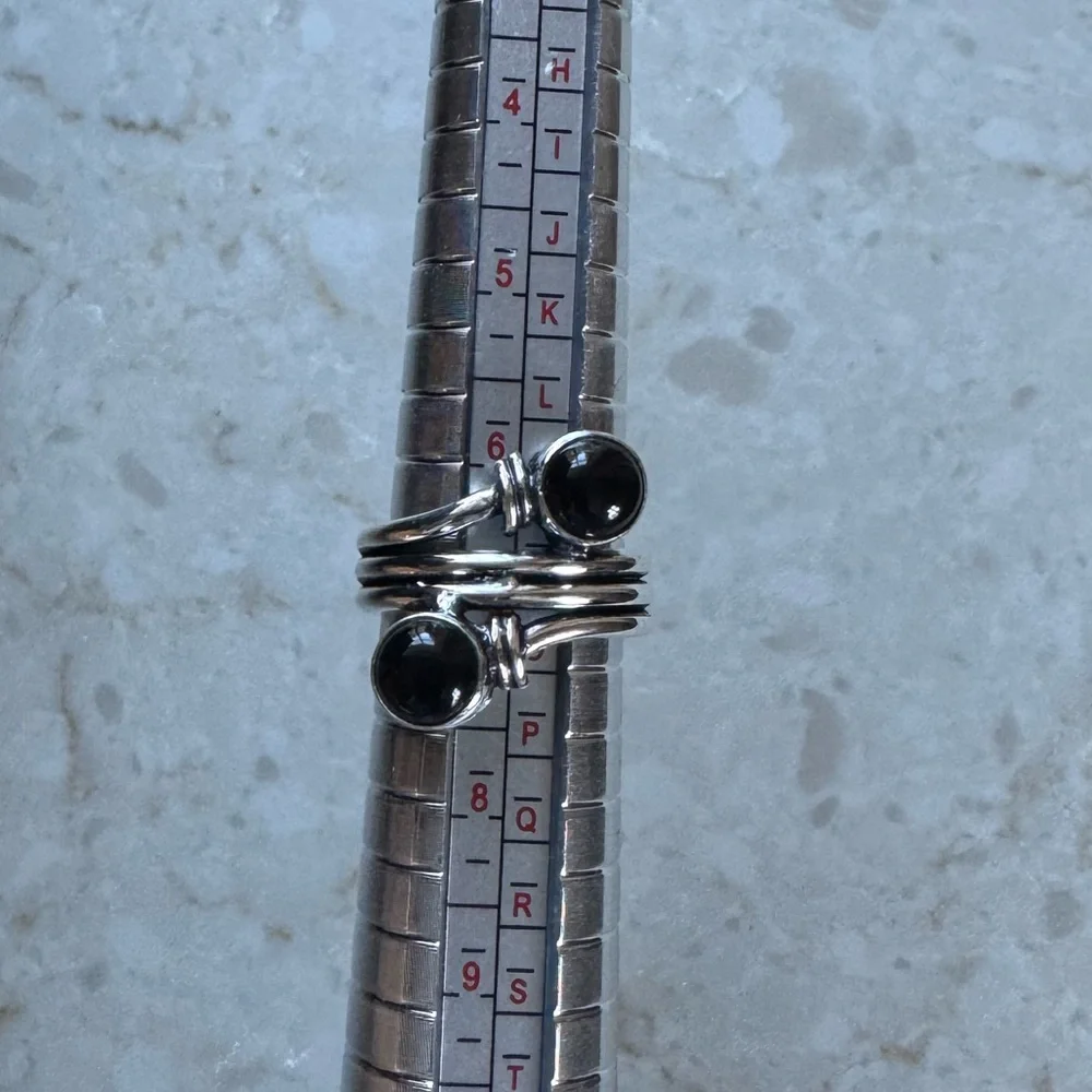 NWOT Sundance Storm Gyre Ring, Black Onyx, Sterling Silver